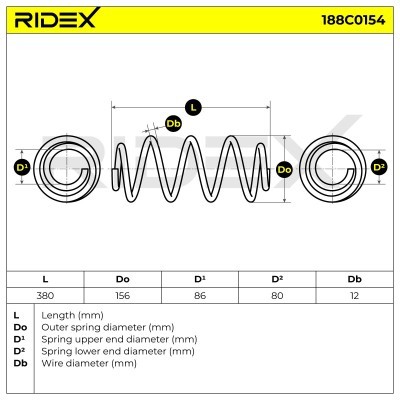 Suspension Spring RIDEX 188C0154 188C0154 - photo 4