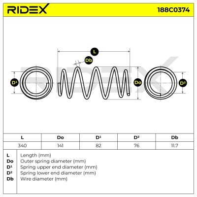 Suspension Spring RIDEX 188C0374 188C0374 - photo 4