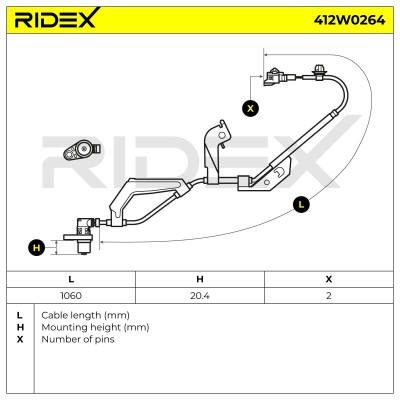ABS Sensor RIDEX 412W0264 412W0264 - photo 6