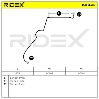 Brake Hose RIDEX 83B1315 83B1315 - photo 6