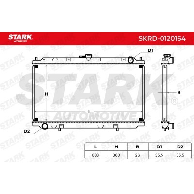 Radiator, Engine Cooling Stark SKRD-0120164 SKRD-0120164 - photo 3