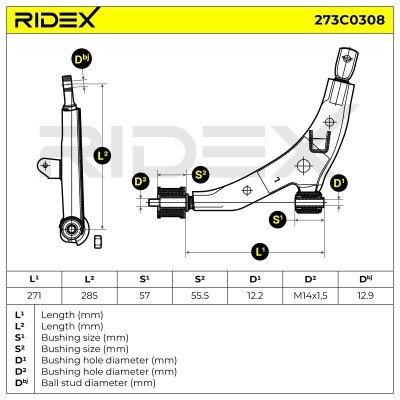 Control Arm RIDEX 273C0308 273C0308 - photo 5