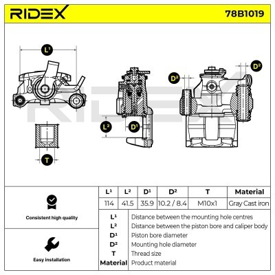 Brake Caliper RIDEX 78B1019 78B1019 - photo 6