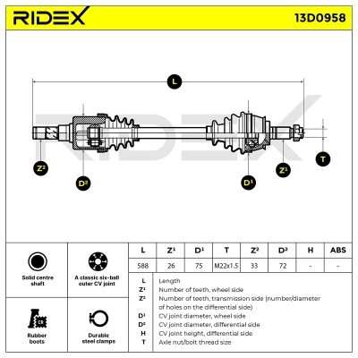 Drive Shaft RIDEX 13D0958 13D0958 - photo 8