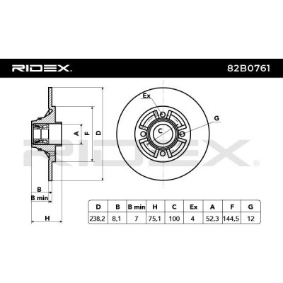 Brake Disc RIDEX 82B0761 82B0761 - photo 3
