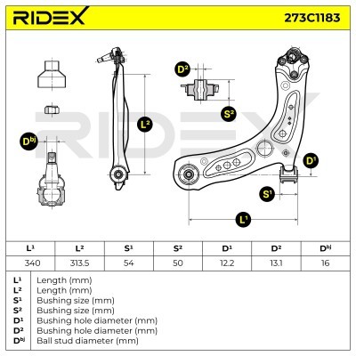 Control Arm RIDEX 273C1183 273C1183 - photo 6