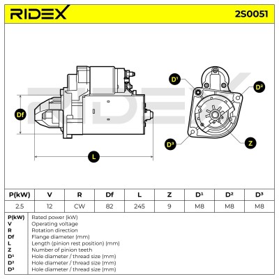 Starter RIDEX 2S0051 2S0051 - photo 7