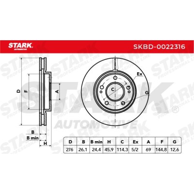 Brake Disc Stark SKBD-0022316 SKBD-0022316 - photo 5