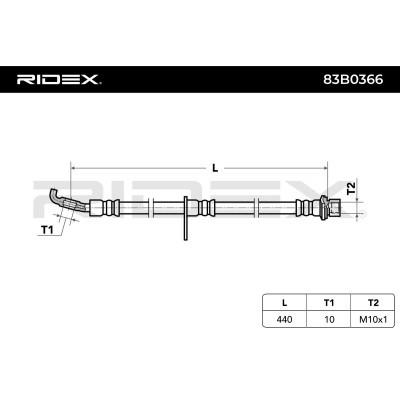 Brake Hose RIDEX 83B0366 83B0366 - photo 3