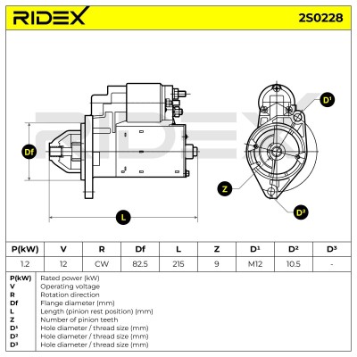 Starter RIDEX 2S0228 2S0228 - photo 6