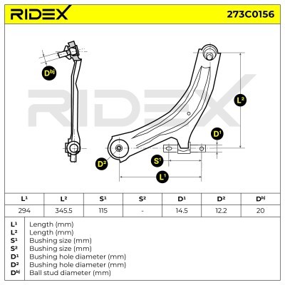 Control Arm RIDEX 273C0156 273C0156 - photo 11
