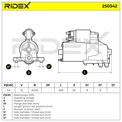 Starter RIDEX 2S0342 2S0342 - photo 7