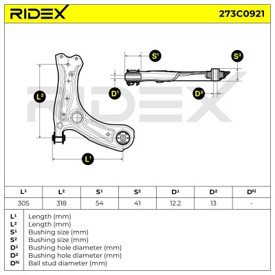 Control Arm RIDEX 273C0921 273C0921 - photo 6