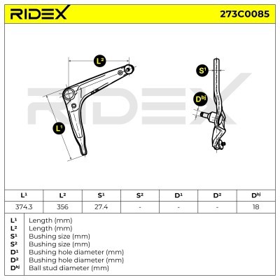 Control Arm RIDEX 273C0085 273C0085 - photo 5