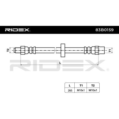 Brake Hose RIDEX 83B0159 83B0159 - photo 3