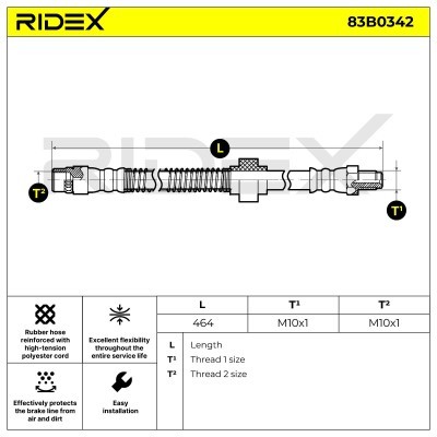 Brake Hose RIDEX 83B0342 83B0342 - photo 6