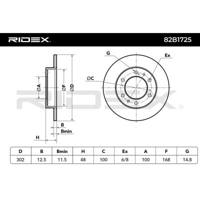 Brake Disc RIDEX 82B1725 82B1725 - photo 6