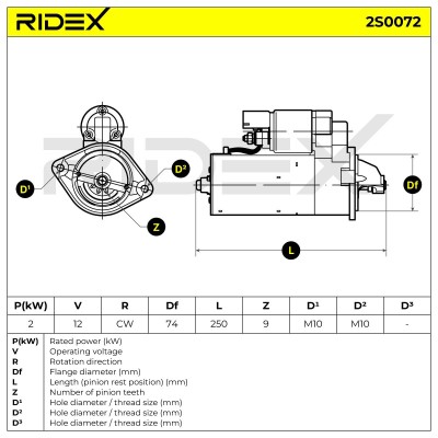 Starter RIDEX 2S0072 2S0072 - photo 6