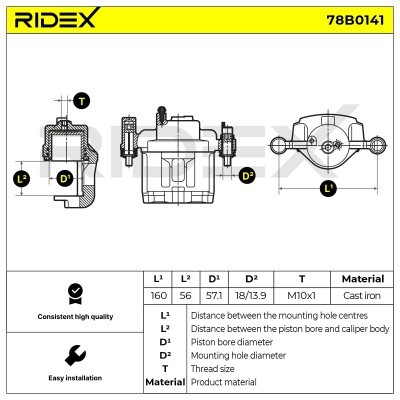 Brake Caliper RIDEX 78B0141 78B0141 - photo 5