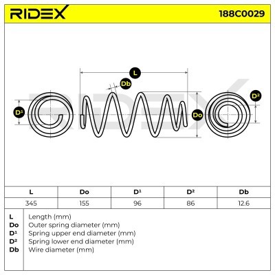 Suspension Spring RIDEX 188C0029 188C0029 - photo 4
