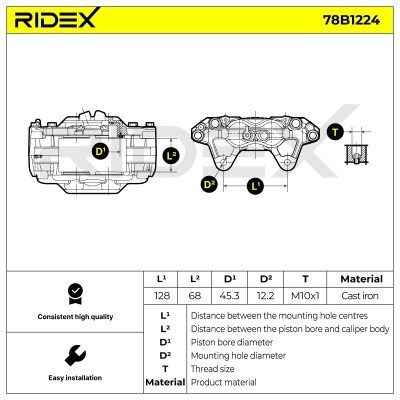 Brake Caliper RIDEX 78B1224 78B1224 - photo 5