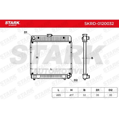 Radiator, Engine Cooling Stark SKRD-0120032 SKRD-0120032 - photo 3