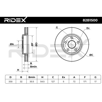 Brake Disc RIDEX 82B1500 82B1500 - photo 7