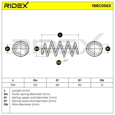 Suspension Spring RIDEX 188C0563 188C0563 - photo 4