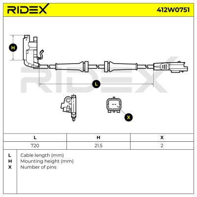 ABS Sensor RIDEX 412W0751 412W0751 - photo 6