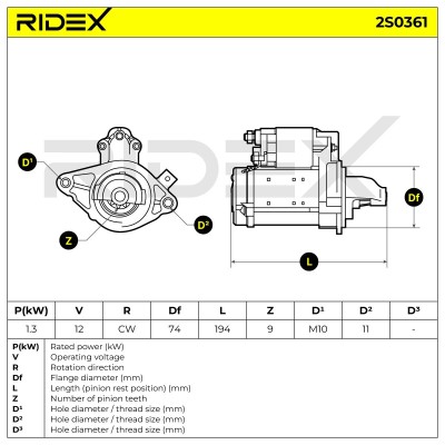 Starter RIDEX 2S0361 2S0361 - photo 6