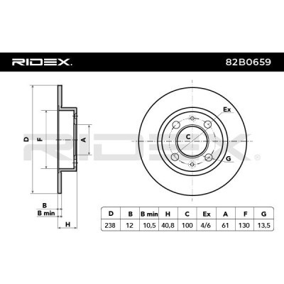 Brake Disc RIDEX 82B0659 82B0659 - photo 4