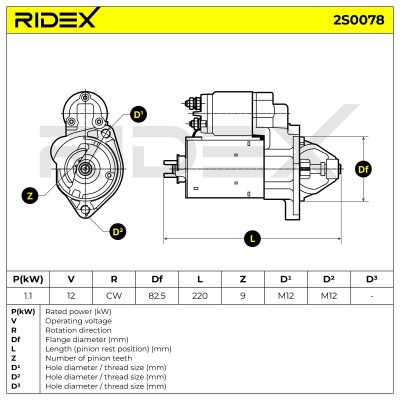 Starter RIDEX 2S0078 2S0078 - photo 7