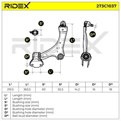 Control Arm RIDEX 273C1037 273C1037 - photo 5
