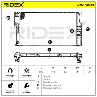 Radiator, Engine Cooling RIDEX 470R0599 470R0599 - photo 5