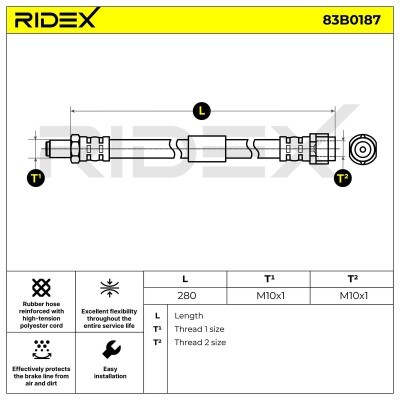 Brake Hose RIDEX 83B0187 83B0187 - photo 3