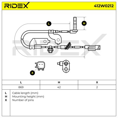 ABS Sensor RIDEX 412W0212 412W0212 - photo 6