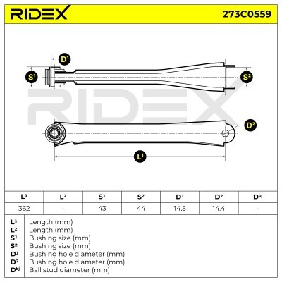 Control Arm RIDEX 273C0559 273C0559 - photo 5