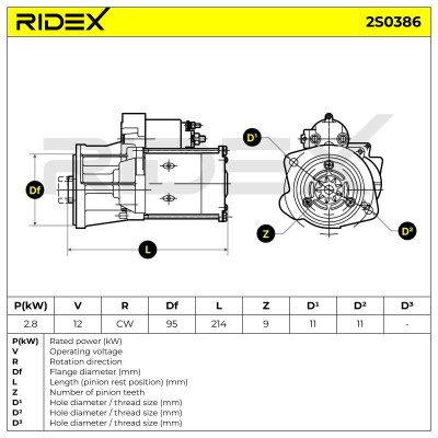 Starter RIDEX 2S0386 2S0386 - photo 7