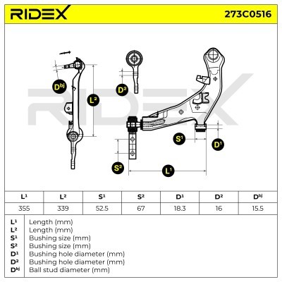 Control Arm RIDEX 273C0516 273C0516 - photo 6