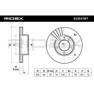 Brake Disc RIDEX 82B0187 82B0187 - photo 3