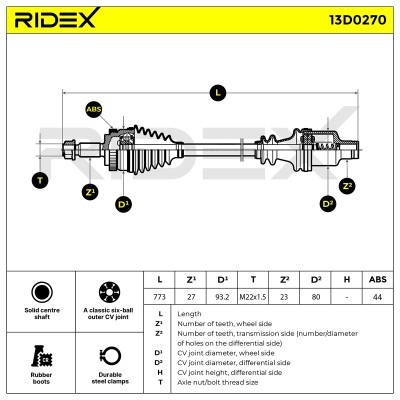 Drive Shaft RIDEX 13D0270 13D0270 - photo 6