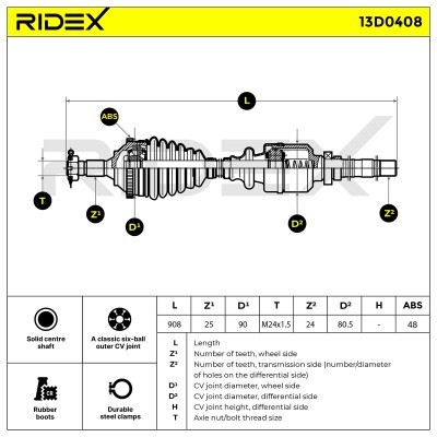 Drive Shaft RIDEX 13D0408 13D0408 - photo 7
