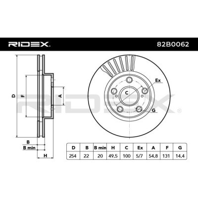 Brake Disc RIDEX 82B0062 82B0062 - photo 6