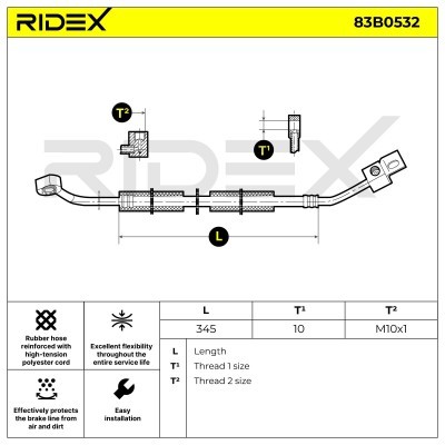 Brake Hose RIDEX 83B0532 83B0532 - photo 6