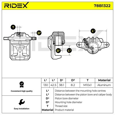 Brake Caliper RIDEX 78B1322 78B1322 - photo 8