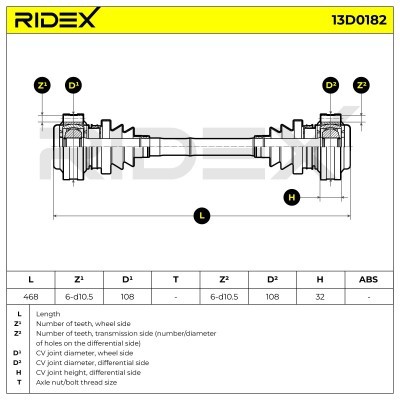 Drive Shaft RIDEX 13D0182 13D0182 - photo 8