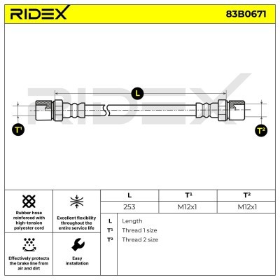 Brake Hose RIDEX 83B0671 83B0671 - photo 2