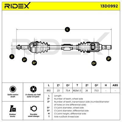 Drive Shaft RIDEX 13D0992 13D0992 - photo 14