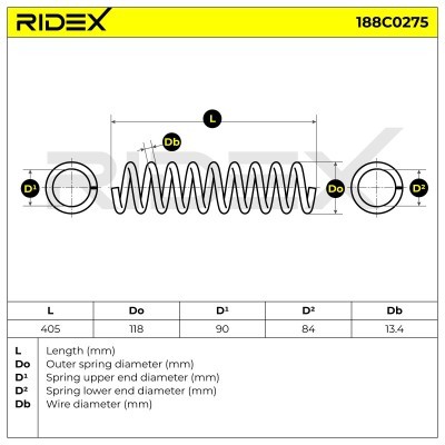Suspension Spring RIDEX 188C0275 188C0275 - photo 5