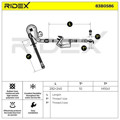Brake Hose RIDEX 83B0586 83B0586 - photo 7